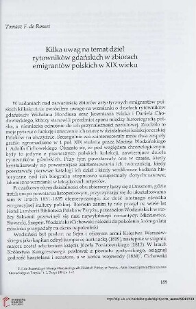 3: Kilka uwag na temat dzieł rytowników gdańskich w zbiorach emigrantów polskich w XIX wieku