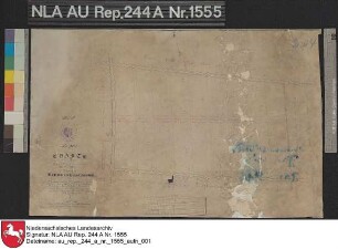 Lage des Siebelsleegmoores in der Gemarkung EVERSMEER Handzeichnung von F. W. Sprengell Papier auf Leinen Format 48,4x31,3 M 1:2.000