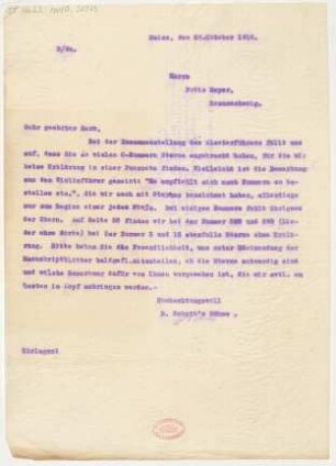 Brief an Fritz Meyer : 26.10.1916