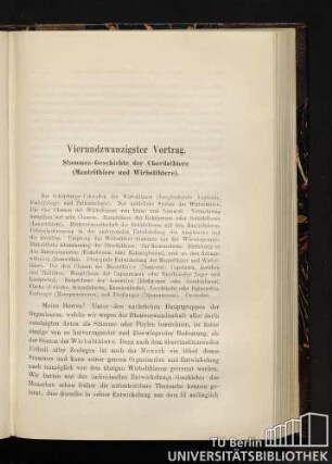Vierundzwanzigster Vortrag. Stammes-Geschichte der Chordathiere (Mantelthiere und Wirbelthiere).
