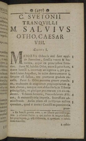 C. Suetonii Tranquilli M. Salvius Otho, Caesar VIII.