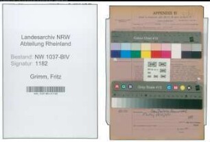 Entnazifizierung Fritz Grimm , geb. 08.02.1885 (Architekt)