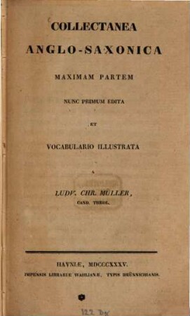 Collectanea Anglo-Saxonica maximam partem
