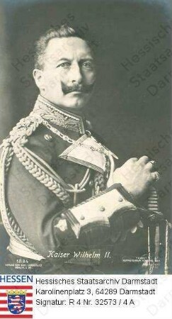 Wilhelm II. Kaiser Deutsches Reich (1859-1941) / Porträt in Uniform, mit Orden, Halbfigur