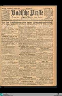 Badische Presse : Generalanzeiger der Residenz Karlsruhe und des Großherzogtums Baden, Abendausgabe