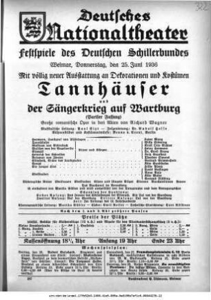 Tannhäuser und Der Sängerkrieg auf Wartburg