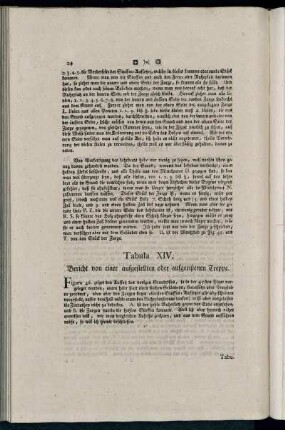Tabula XIV. Bericht von einer aufgestellten und aufgerißenen Treppe.