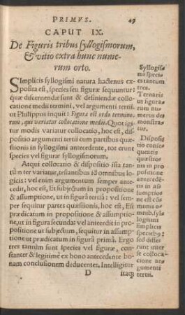Caput IX. De figuris tribus syllogismorum, Et vitio extra hunc numerum orto.