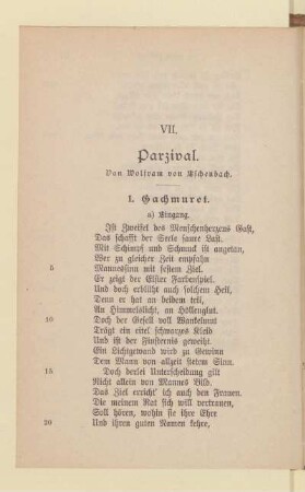 VII. Parzival.
