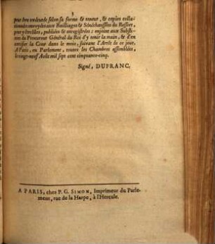 Declaration Du Roi, Pour Proroger les Séances du Parlement : Donnée à Versailles le 27 Août 1755.