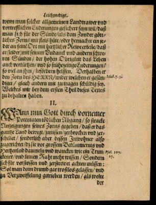 II. Wann nun Gott durch vornemer Potentaten tödlichen Abgang/ so stracke Anzeigungen seines Zorns gegeben/ [...]