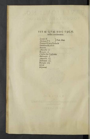 Vitae quae hoc volumine continentur.