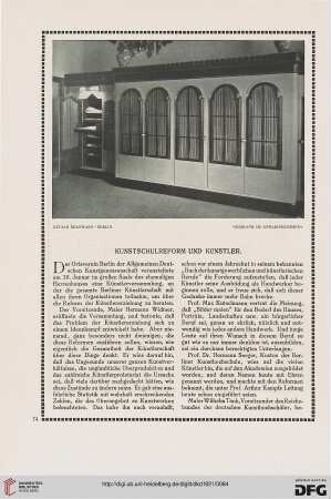 Kunstschulreform und Künster