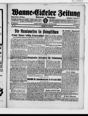 Wanne-Eickeler Zeitung : allgemeine Zeitung : General-Anzeiger : Hertener Tageblatt