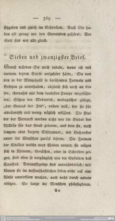 Sieben und zwanzigster Brief