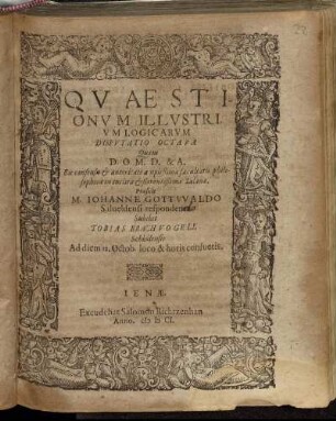 Quaestionum Illustrium Logicarum Disputatio Octava