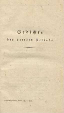 Gedichte der dritten Periode