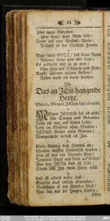 39. Das an Jesu hangende Hertze.
