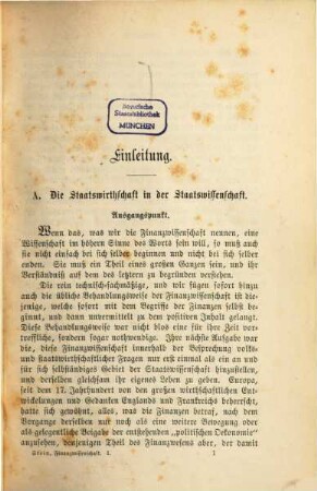 Lehrbuch der Finanzwissenschaft, 1. Die Finanzverfassung Europas : mit specieller Vergleichung Englands, Frankreichs, Deutschlands, Österreichs, Italiens, Rußlands und anderer Länder