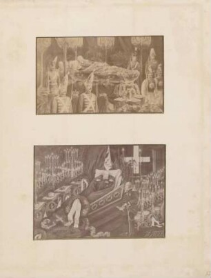 2 Aufnahmen von der Aufbahrung Kaiser Wilhelms I.
