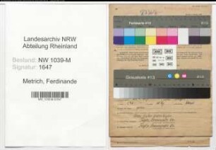 Entnazifizierung Ferdinande Metrich , geb. 27.04.1917 ()