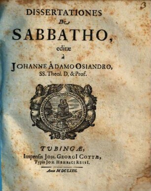 Dissertationes De Sabbatho