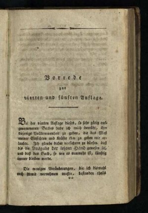 Vorrede zur vierten und fuenften Auflage