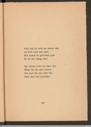 Noch halt ich mich am starken stab