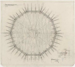 Bestelmeyer, German; Bamberg (Bayern); Ev. Erlöserkirche - Mittelstück der Schiffdecke (Grundriss; Detail)