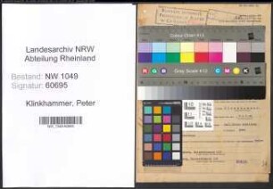 Entnazifizierung Peter Klinkhammer , geb. 07.09.1896 (Buchhalter)