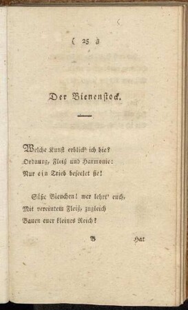 Der Bienenstock.