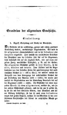 Grundriss der allgemeinen Geschichte. Einleitung