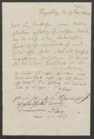 Brief von Johann Jacob Kohlhaas