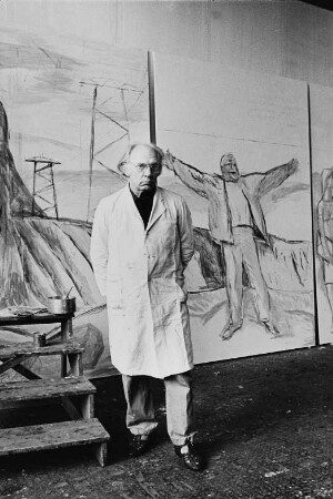 Der Maler Arno Mohr in seinem Atelier