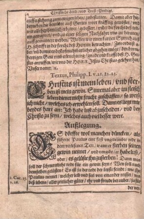 Außlegung.