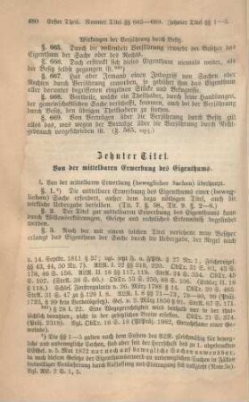 Zehnter Titel. Von der mittelbaren Erwerbung des Eigentums