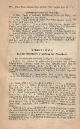 Zehnter Titel. Von der mittelbaren Erwerbung des Eigentums