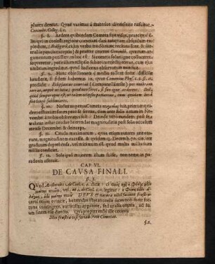 Cap. VI. De Causa Finali