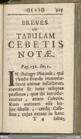 Breves In Tabulam Cebetis Notae