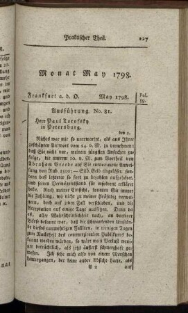 Monat May 1798.