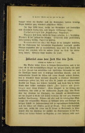 Allerlei aus der Zeit für die Zeit : (Schluß des Artikels im 7. Heft)
