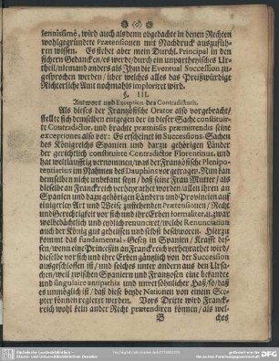 §. III. Antwort und Exception des Contradictoris