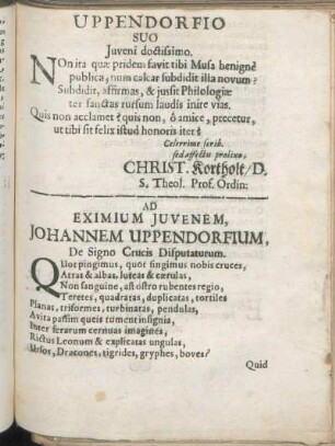 Gratulationes [Beiträger: Christ. Kortholt. D. G. Morhofius. A. Tribbechovius.]