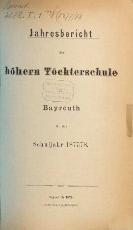 Jahres-Bericht. 1877/78
