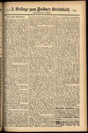 Dritte Ausgabe vom Samstag, den 01. Juni 1901.