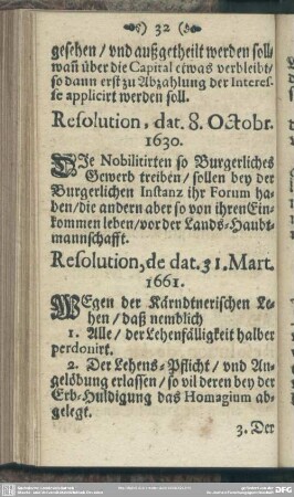 Resolution, dat. 8. Octobr. 1630
