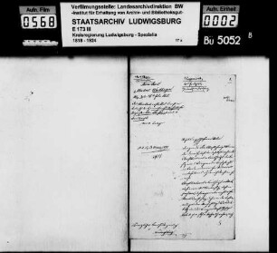 Heimatrechtsverhältnisse des pensionierten Oberstlieutenants von Breithaupt in Winnenden