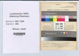Entnazifizierung Josef Breuer , geb. 21.01.1901 (Postsekretaer)