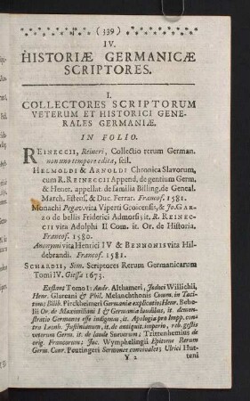 339-448, IV.. Historiae Germanicae Scriptores