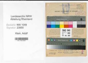 Entnazifizierung Adolf Klein , geb. 15.11.1904 (Schweisser)